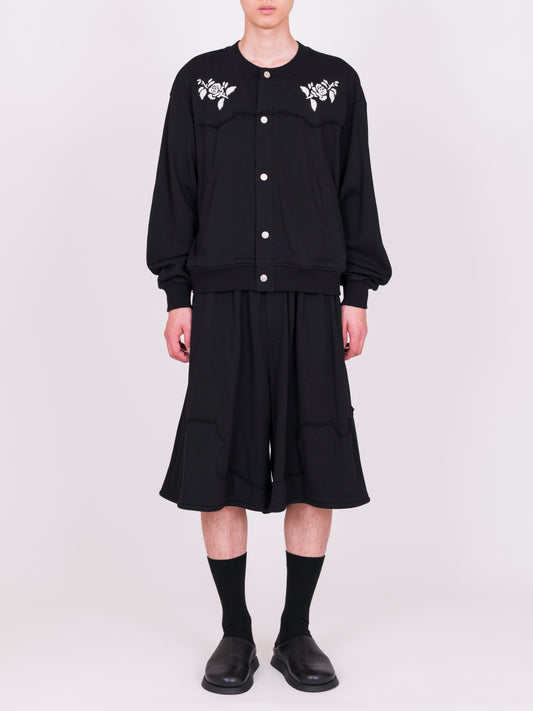 Hand Embroidered Jersey Cardigan