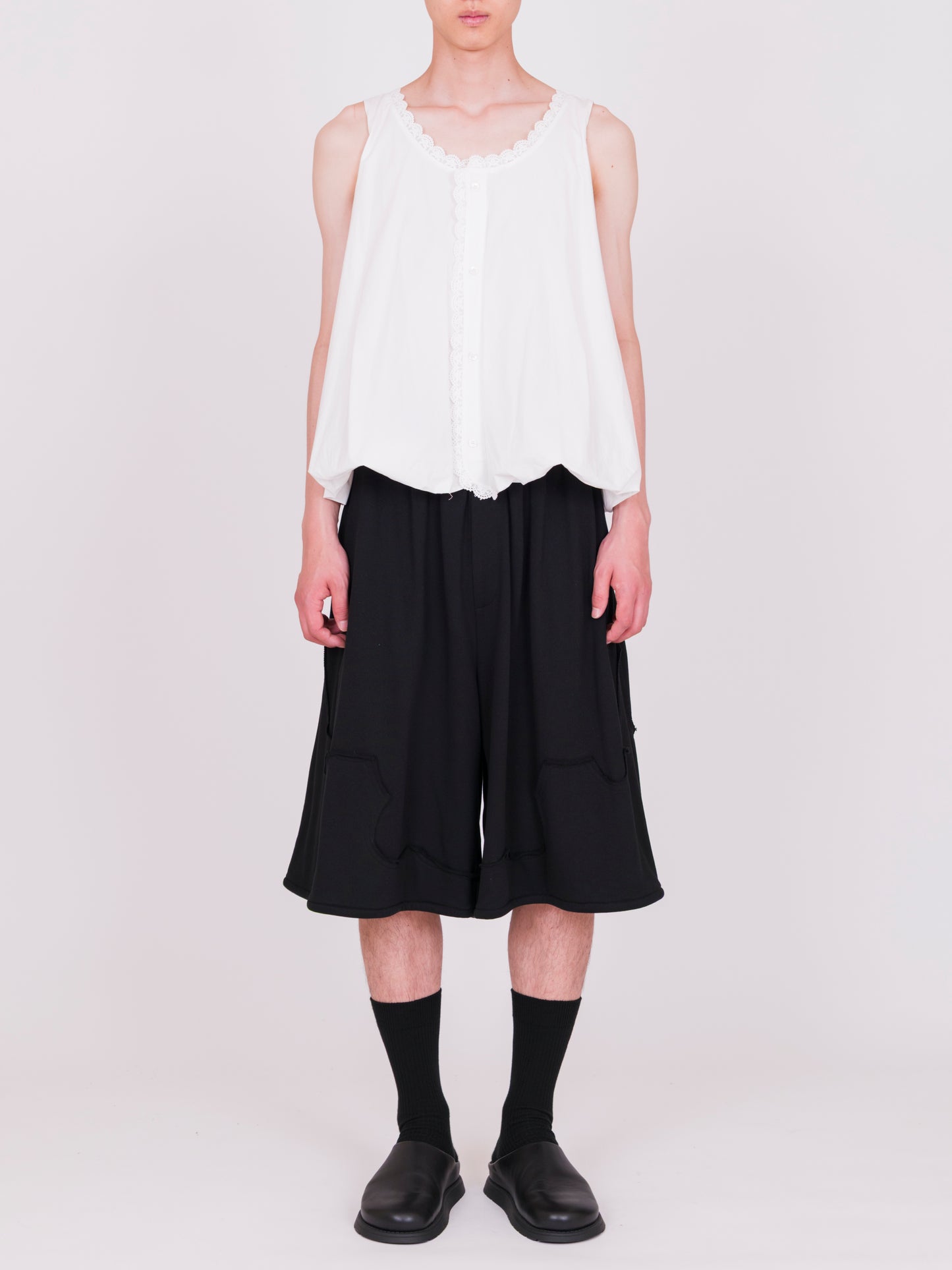 Lace Trimmed Puff Vest