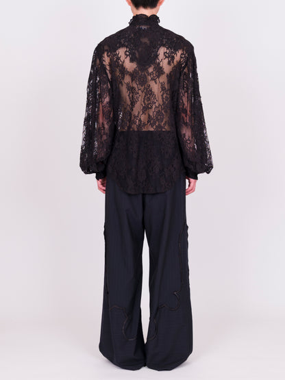 Puff Sleeve Lace Shirt