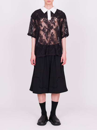 Lace Short Sleeve Rugby Shirt