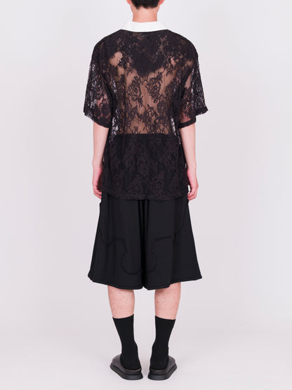 Lace Short Sleeve Rugby Shirt