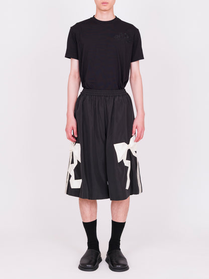 Ribbon Detail Side Line Wide Shorts