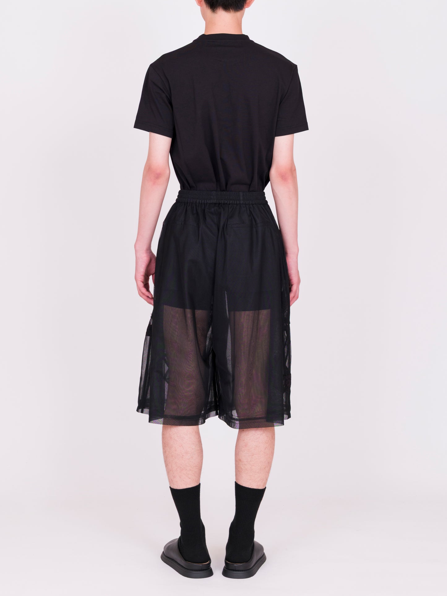 Ribbon Detail Tulle Wide Shorts