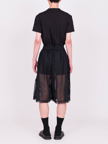 Ribbon Detail Tulle Wide Shorts