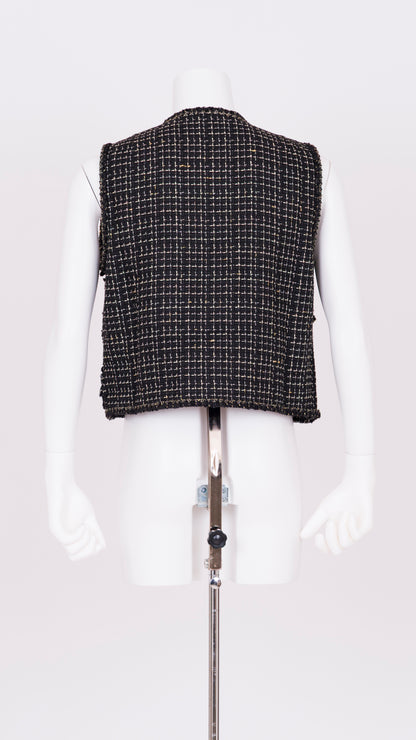 Ruffle Tweed Gilet