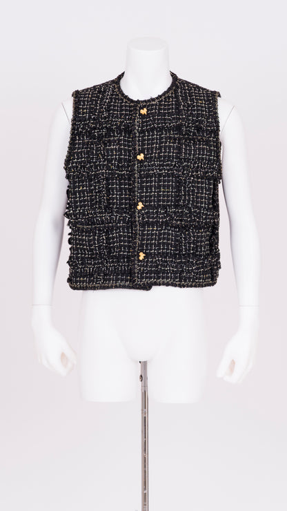 Ruffle Tweed Gilet