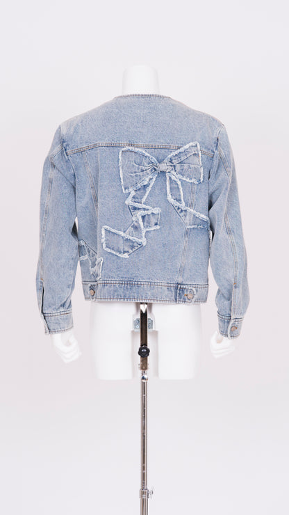 Ribbon Detail Denim Jacket
