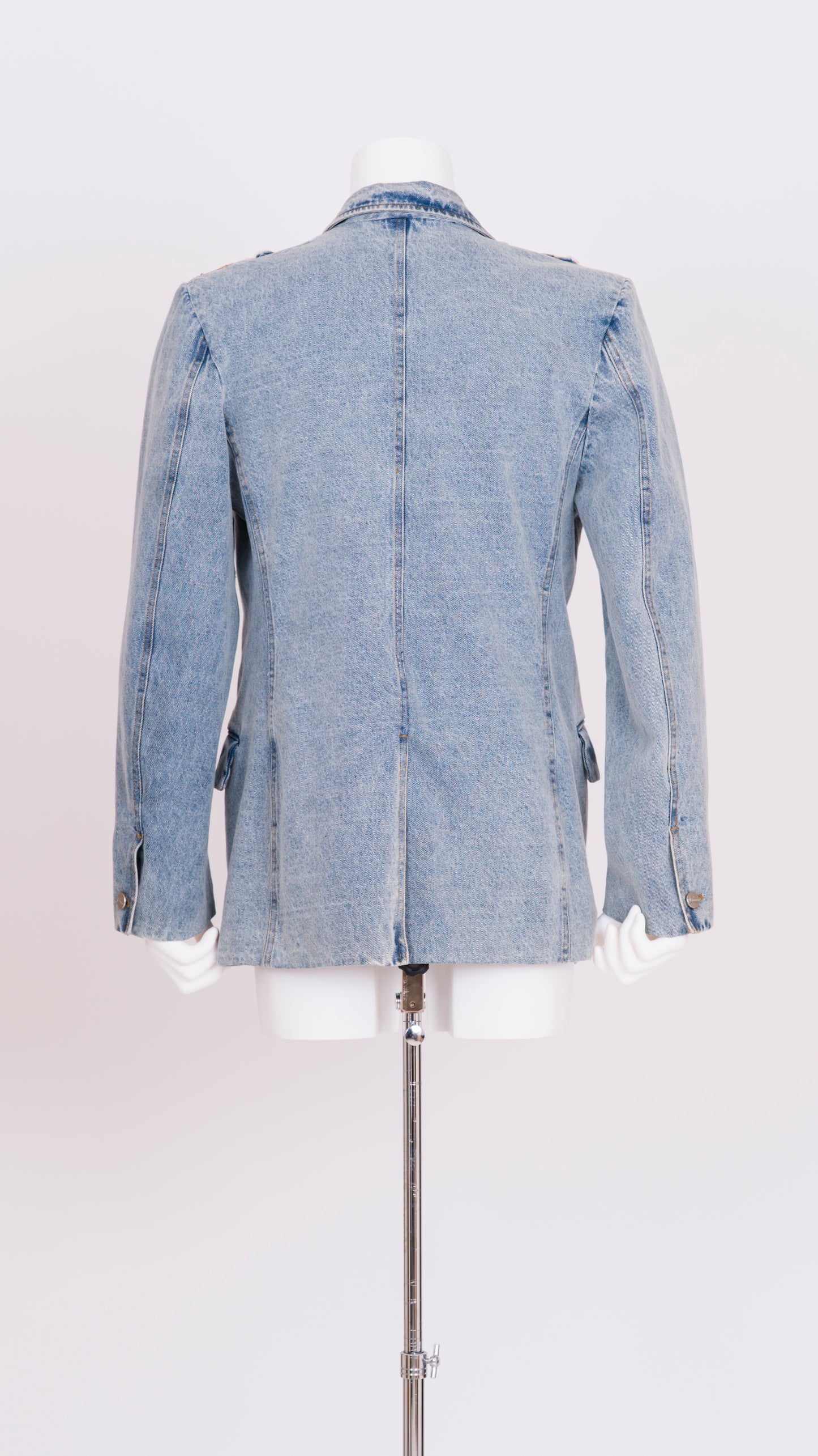 Denim Ruffle Blazer