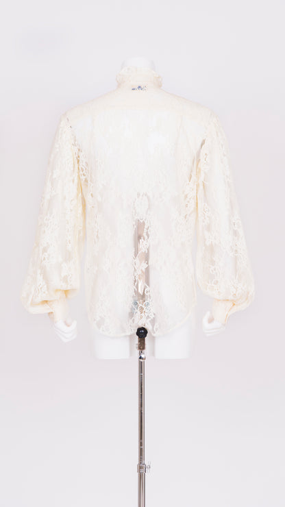 Ruffle Collar Lace Shirt