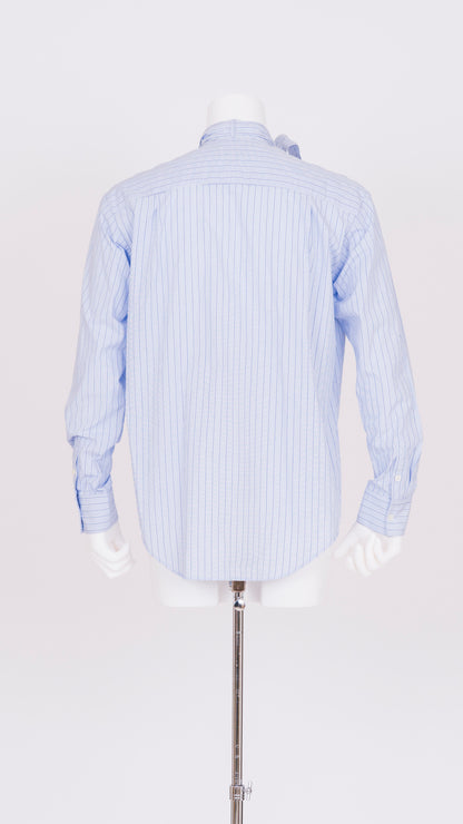 Wire Ribbon Collar Stripe Shirt