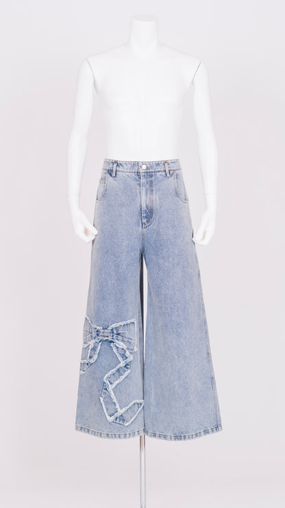 Ribbon Detail Denim Pants
