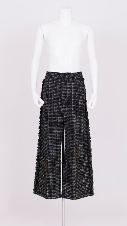 Ruffle Tweed Trousers
