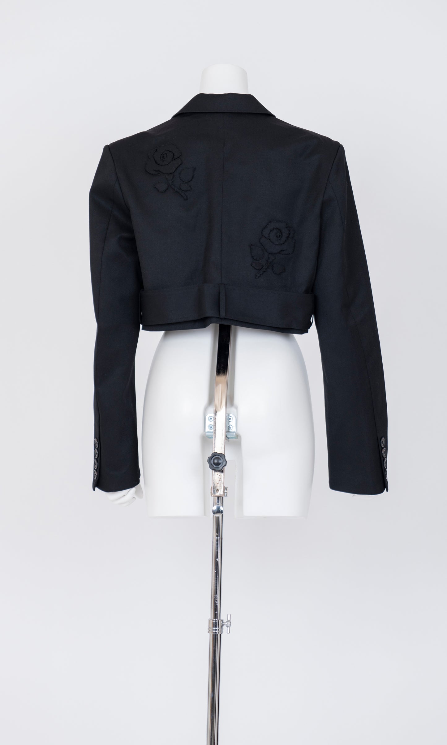 Flower Applique Cropped Blazer