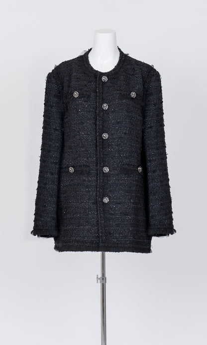 Tulle layered Tweed Jacket