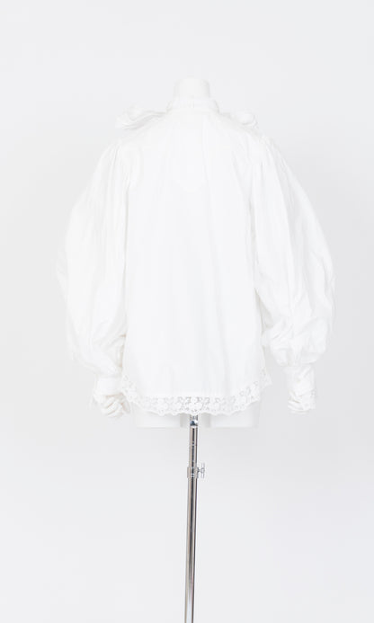 Lace Trimmed Ribbon Shirt
