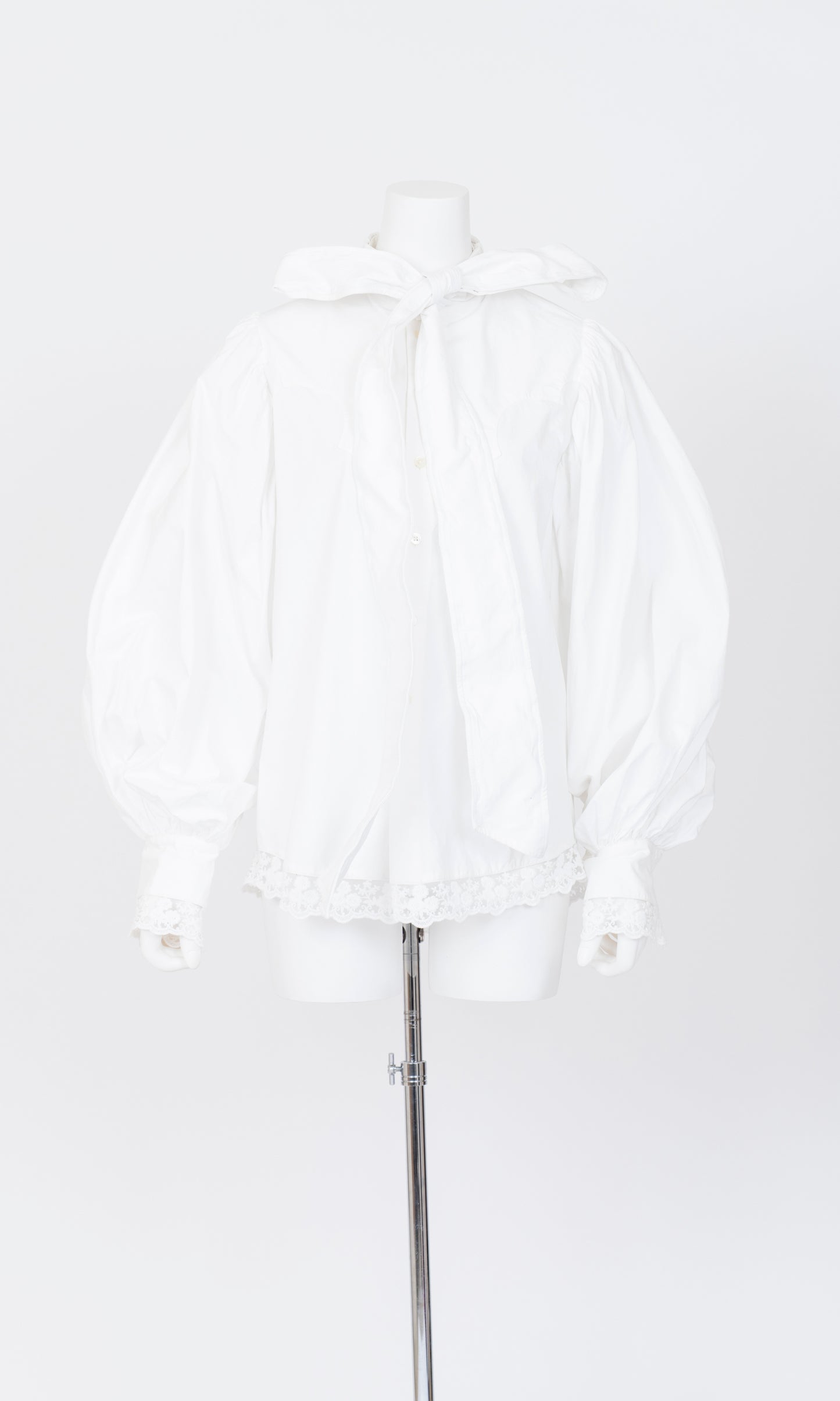 Lace Trimmed Ribbon Shirt