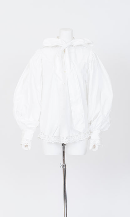 Lace Trimmed Ribbon Shirt