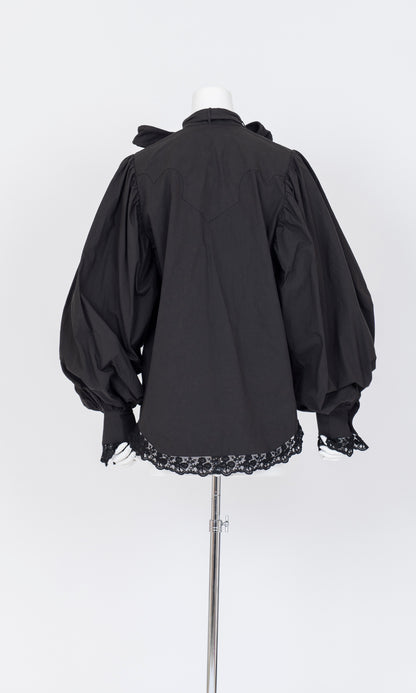 Lace Trimmed Ribbon Shirt