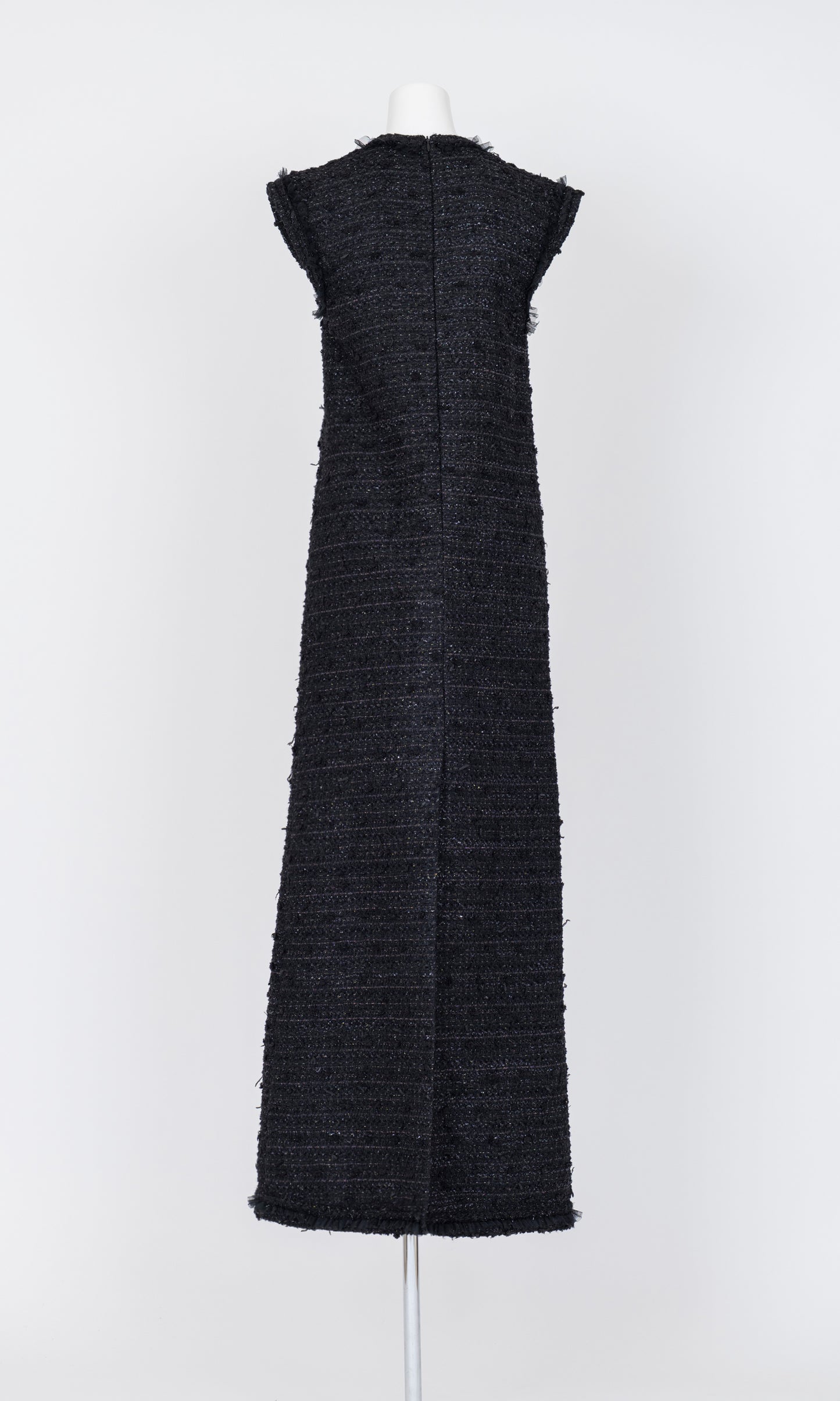 Tulle Layered  Tweed Sleeveless Dress