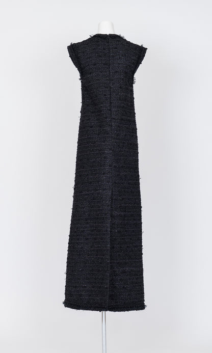 Tulle Layered  Tweed Sleeveless Dress
