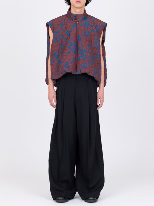 Flower Pattern Quilted Gilet