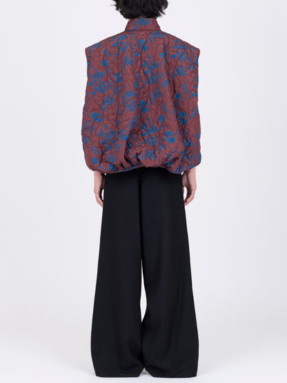 Flower Pattern Quilted Gilet