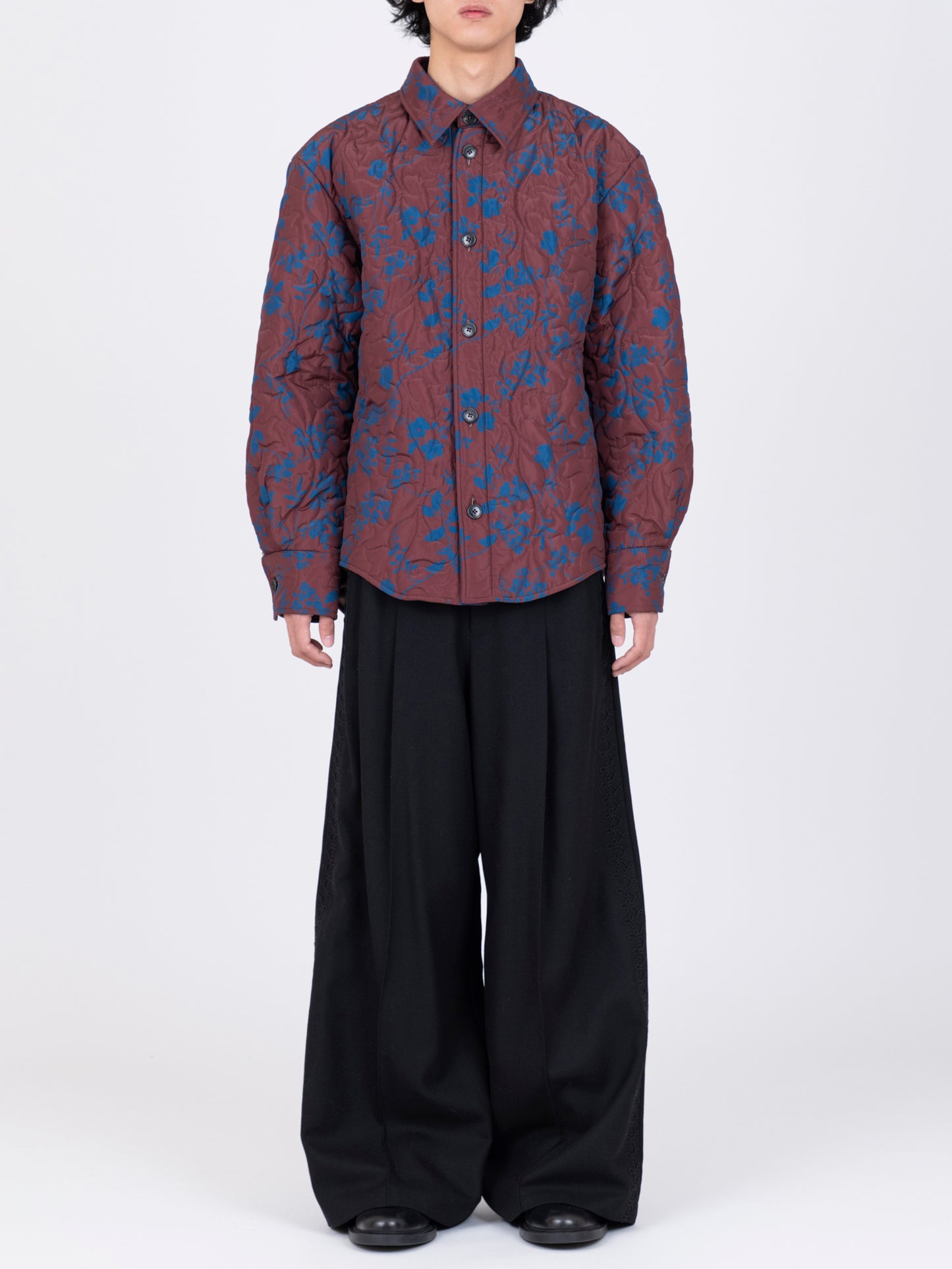 Flower Pattern Quilted Shirt