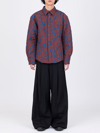 Flower Pattern Quilted Shirt
