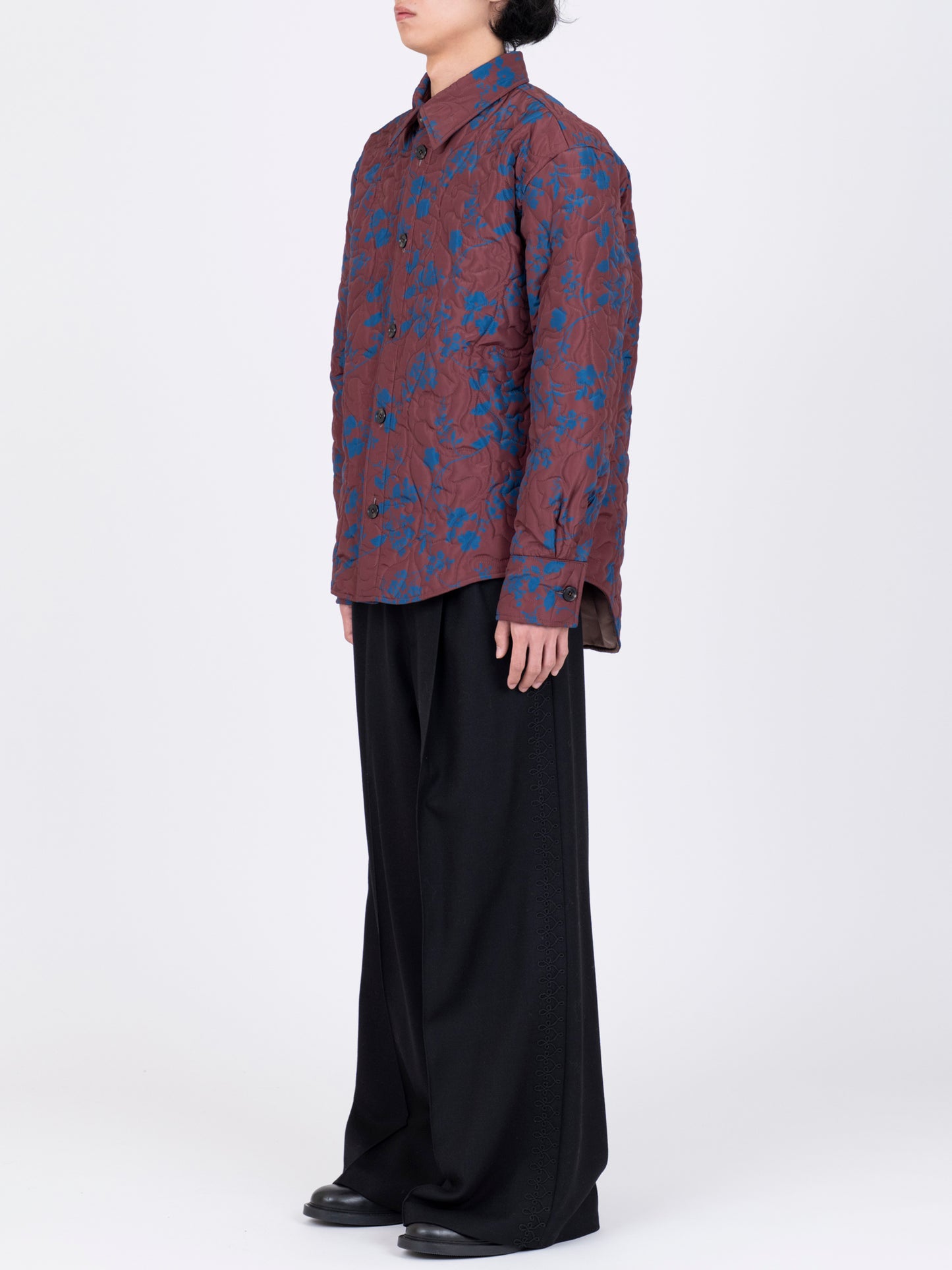 Flower Pattern Quilted Shirt
