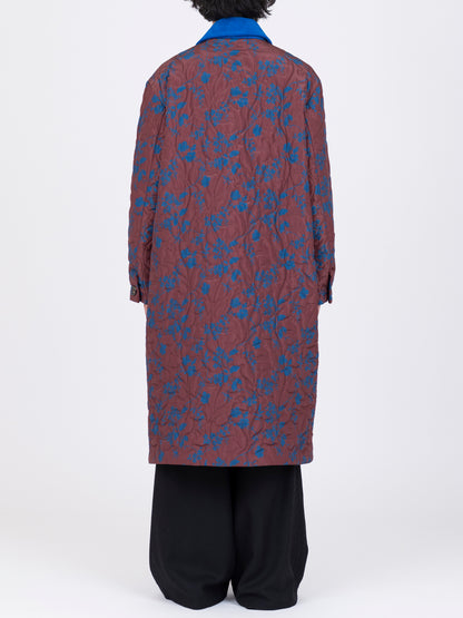 Flower Pattern Quilted Coat