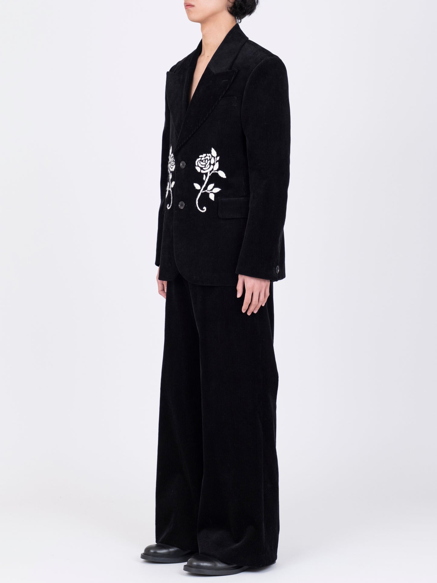Hand-Embroidered Corduroy Blazer
