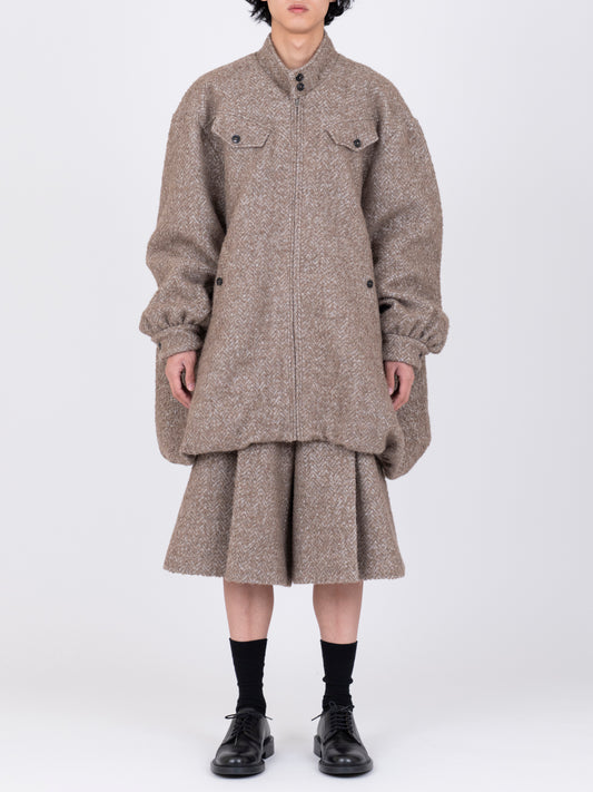 Herringbone Balloon Coat