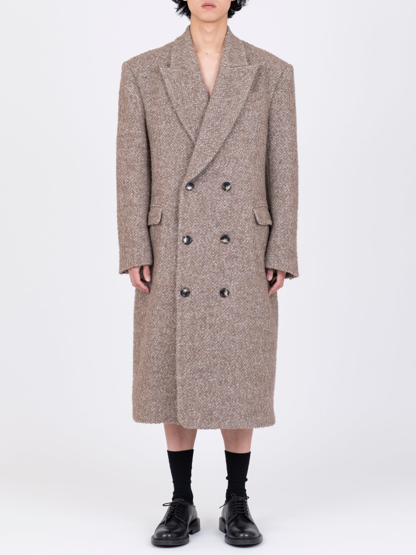 Herringbone Double Breasted Coat