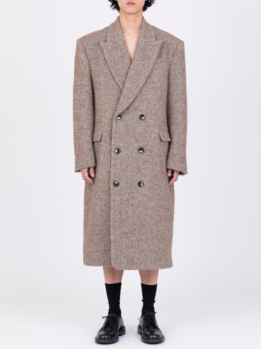 Herringbone Double Breasted Coat