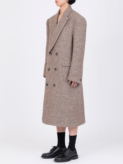 Herringbone Double Breasted Coat