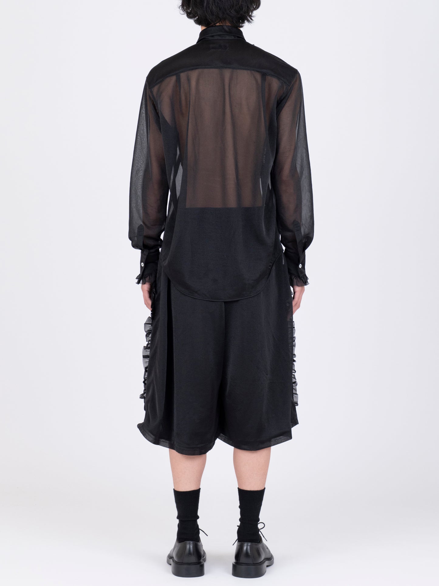 Front Ruffle Chiffon Shirt