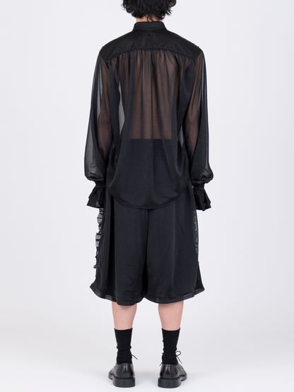 Detachable Ribbon Collar Chiffon Shirt