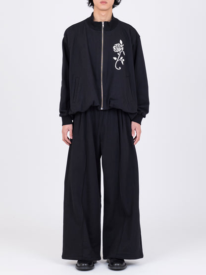 Hand Embroidered Balloon Jersey Zip-Up Top