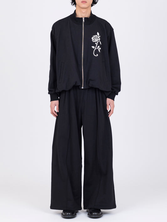 Hand Embroidered Balloon Jersey Zip-Up Top