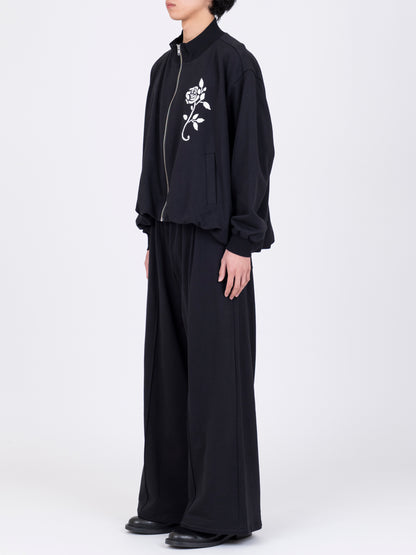 Hand Embroidered Balloon Jersey Zip-Up Top