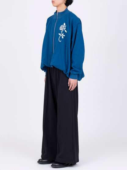 Hand Embroidered Balloon Jersey Zip-Up Top