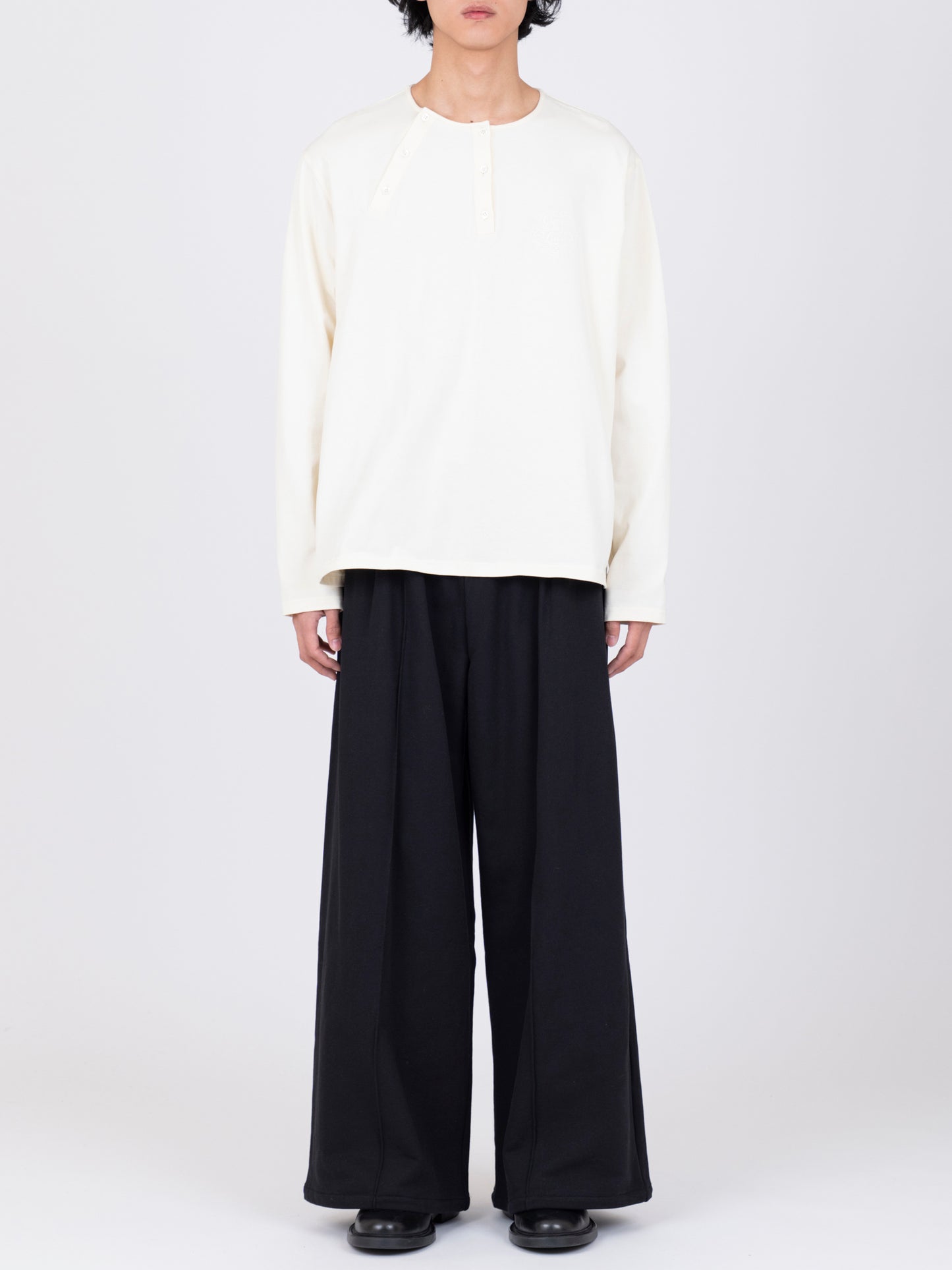 Double Placket Henry Neck T-Shirt