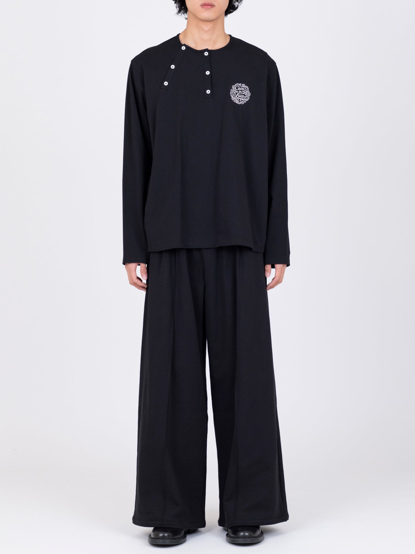 Double Placket Henry Neck T-Shirt