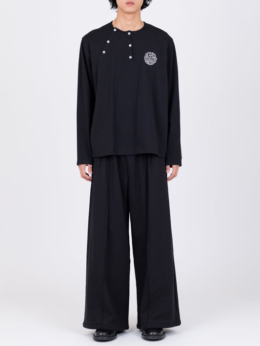 Double Placket Henry Neck T-Shirt