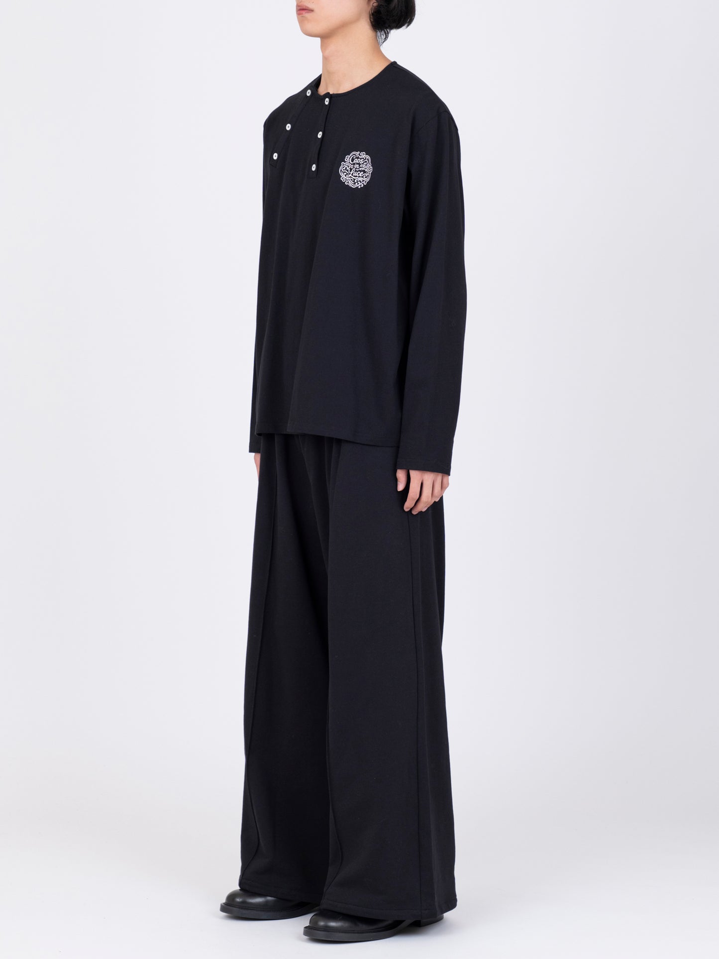 Double Placket Henry Neck T-Shirt