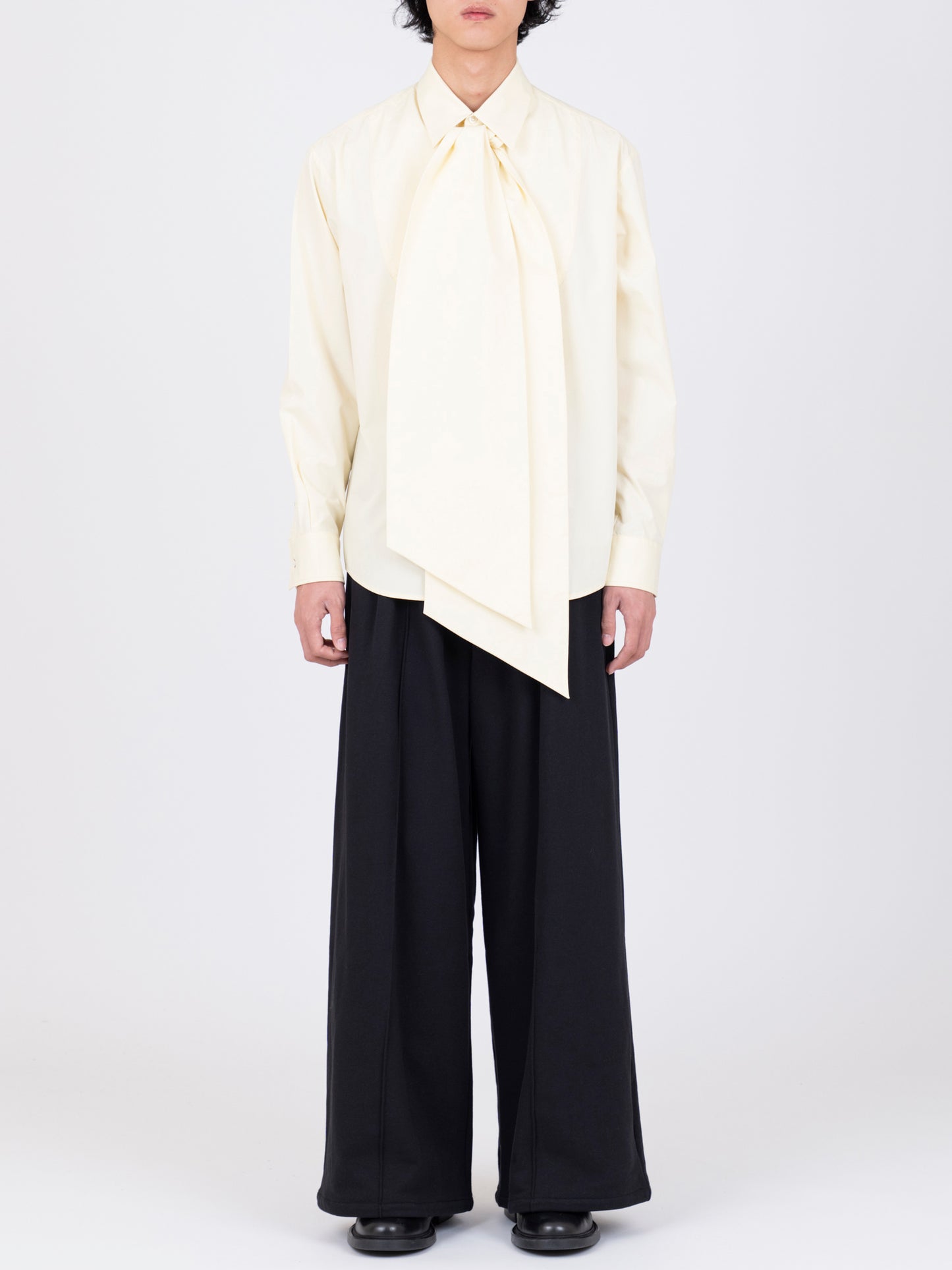 Detachable  Ribbon Collar Shirt