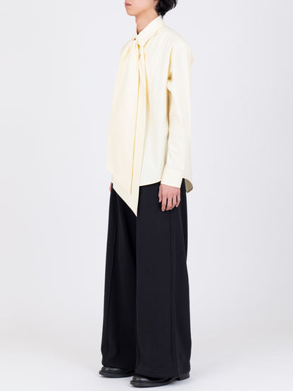 Detachable  Ribbon Collar Shirt