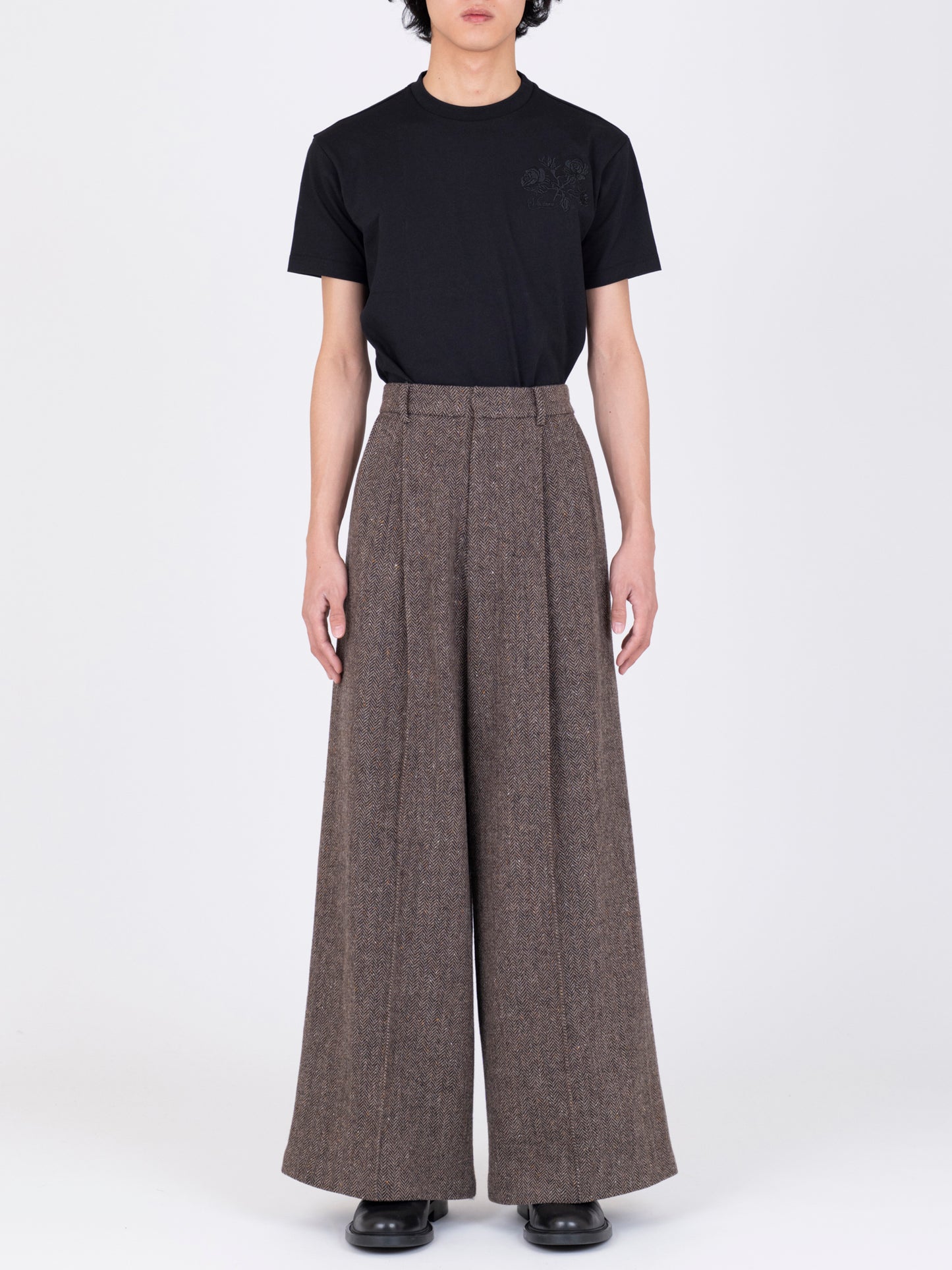 Herringbone Wide Trousers