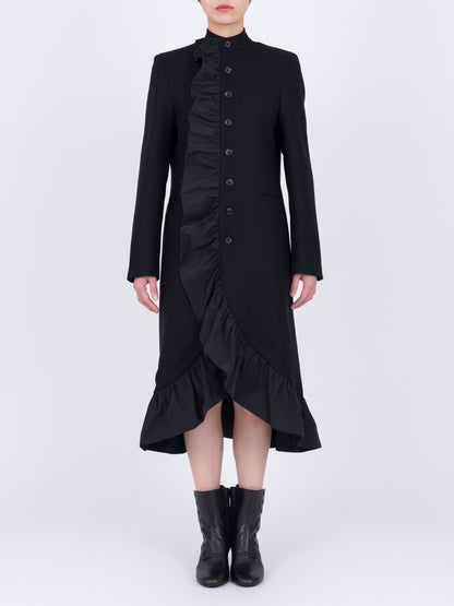 Volant Stand Collar Coat