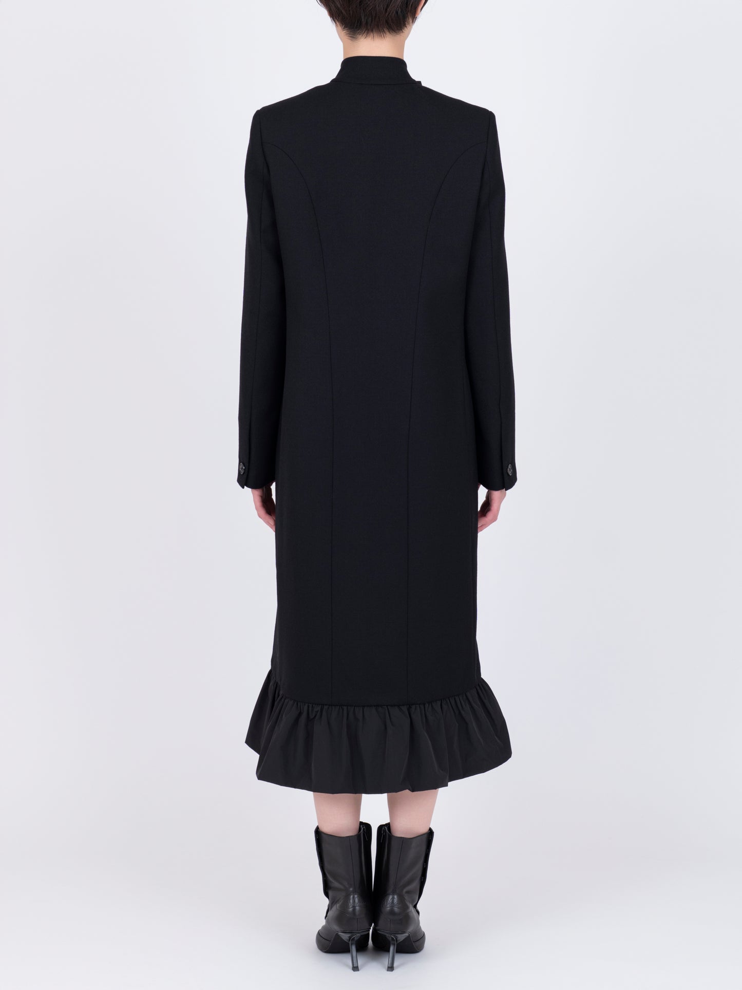 Volant Stand Collar Coat